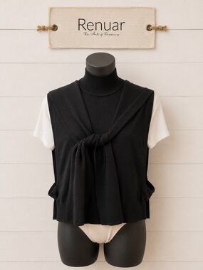 RENUAR – Black Knit Sleeveless Top (Size M/L)